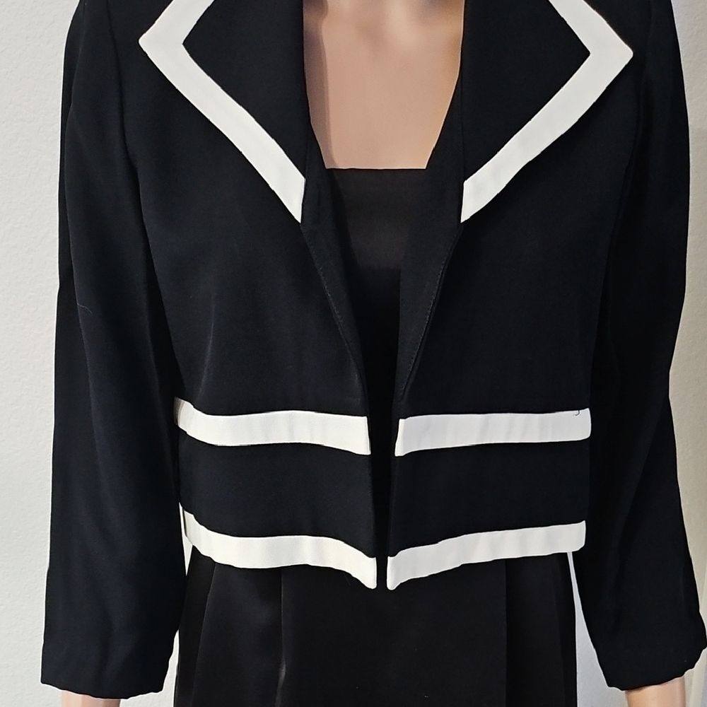 John Roberts Black and White Blazer with Nautical Stripes - Picture 5 of 11